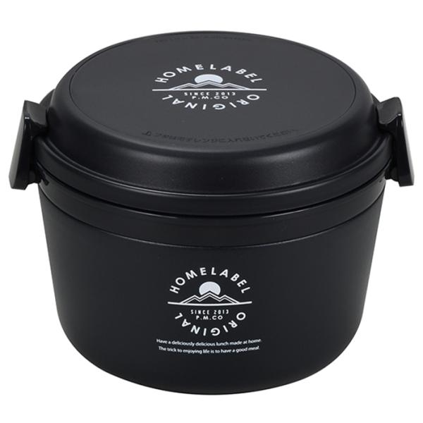 どんぶりランチジャー 0.77L ブラック ランチボックス 丼 2段 保温 保冷 レンジOK 真空二重構造 麺 ご飯 丼 弁当箱 M5-MGKPJ03096BK