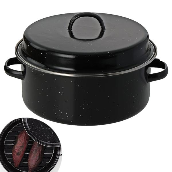 やきいも鍋 22cm ホーロー製 ガス火専用 焼き芋器 焼きいも 鍋 焼き芋機 家庭用 焼きとうもろこし じゃがバター 蓋付 甘い M5-MGKPJ04802