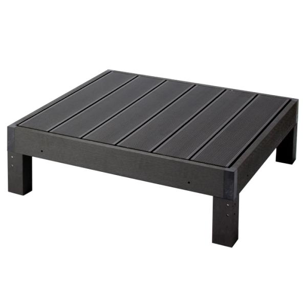 ウッドデッキ 本体 人工木 ブラック 90×90cm 樹脂製 デッキ 縁台 腐らない 錆びない 連結式 水洗いOK メンテナンス不要 M5-MGKVD00025BK