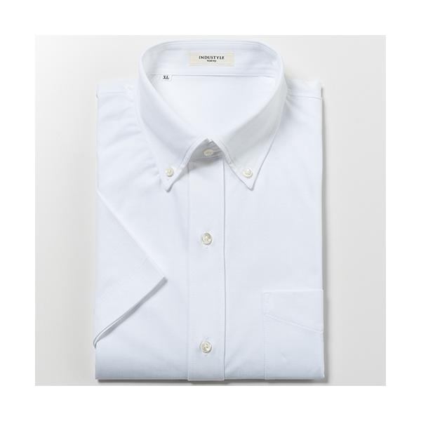 丸和繊維工業 インダスタイルトウキョウ ヘリンボーン ボタンダウンシャツ 半袖 00J802HMB2 1枚 丸和繊維工業 インダスタイルトウキョウ ヘリンボーン ボタンダウン