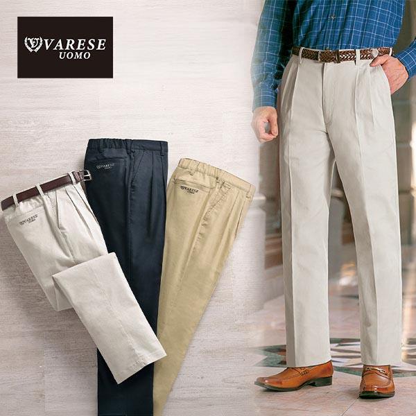 ヴァレーゼ・ウォモ 吸汗速乾楽らくストレッチチノパンツ 3色組 3本：3色×各1本 ヴァレーゼ・ウォモ 吸汗速乾楽らくストレッチチノパンツ 3色組 3本：3