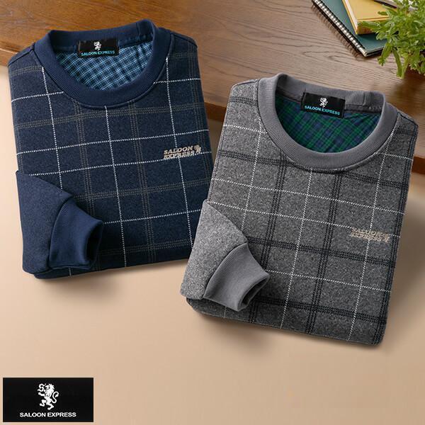 SALOON EXPRESS 彩香 サルーンエクスプレス 裏起毛格子柄トレーナー 2