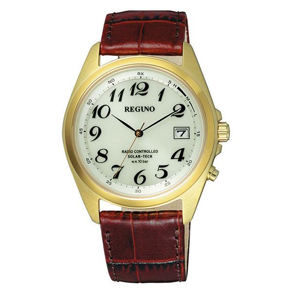 【美品】CITIZEN腕時計 REGUNOソーラーテック 電波時計 CITIZEN シチズン REGUNO(レグノ) ソーラーテック電波腕時計