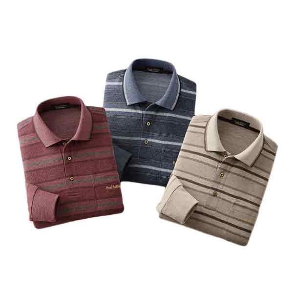 Huntington Club ハワード ポールミラー ボーダー柄ジャカード長袖