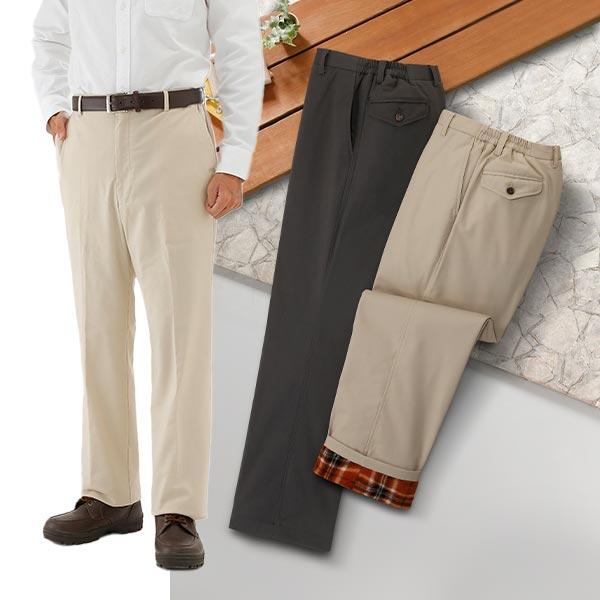 ハワード ハンティントン・クラブ 裏フリース撥水ストレッチチノパンツ 2色組 311-5713K 1セット（2本：2色×各1本） Huntington Club ハワード ハンティントン・クラブ 裏フリース撥水