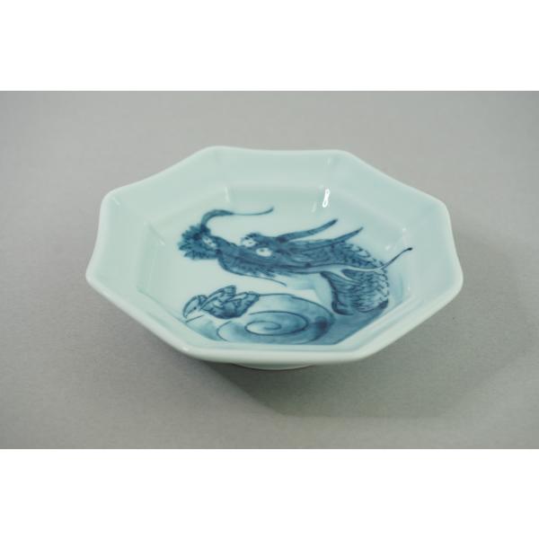 染付龍絵　八角小皿　有田焼　日本製　豆皿　小皿　皿　和食器