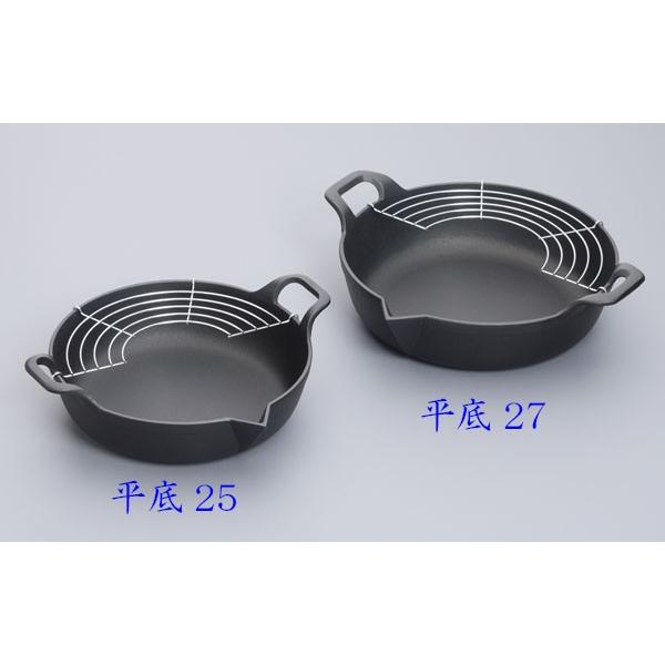 岩鋳 南部鉄器 天ぷら鍋 平底25 岩鋳 IWACHU 日本製 : キッチン