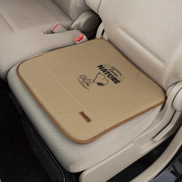 防水 撥水 カーシート クッション シングル SNOOPY PEANUTS スヌーピー ネイチャー 約45×45cm 1枚 ベージュ BE BONFORM ボンフォーム 5214-02BE 送料無料