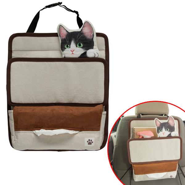 送料無料 猫好きにおすすめ シートバックポケット Fnひょっこり子猫 ブラック シート背面収納ケース 7258 Bk 三興企画 通販 Yahoo ショッピング