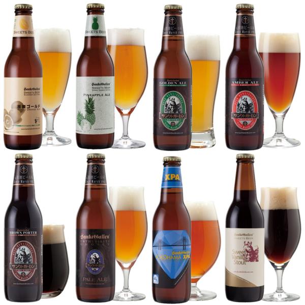 クラフトビール 8種 飲み比べセット 湘南ゴールド パイナップルエール 黒ビール IPAビールなど 地ビール 詰め合わせ サンクトガーレン 内祝い 誕生日ギフト