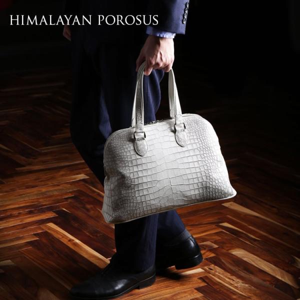 ヒマラヤ ポロサス 日本製 メンズ ハンドバッグ センター取り JRA 両開ファスナー スモール クロコダイル (No.06001494-mens-1) ヒマラヤ ポロサス 日本製 メンズ ハンドバッグ センター取り JRA 両開