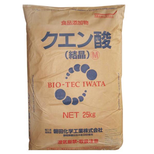 【送料無料】クエン酸 結晶 ２５ｋｇ 【食品添加物】 <br>食用クエン酸 添加物 食用 食品 飲料 掃除 洗浄 入浴剤 風呂 業務 業務用 美容