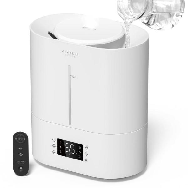 ASAKUKI 加湿器 卓上 大容量4L 超音波式 アロマ対応 自動湿度