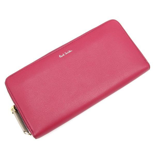 ☆未使用☆ (8526) ポールスミス ラウンドファスナー長財布 ピンク Paul Smith PINK（ポールスミス ピンク） ポールスミス ラウンド