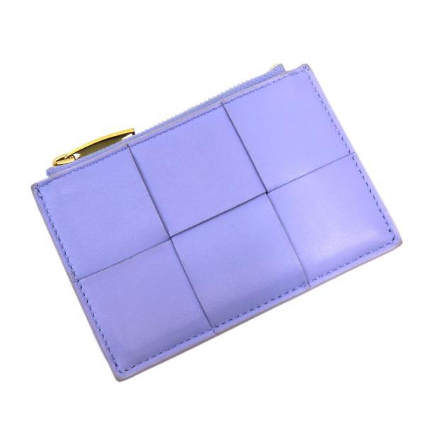 極美品ボッテガヴェネタ BOTTEGAVENETA ケース　ブルーパープル BOTTEGA VENETA（ボッテガ・ヴェネタ） ファスナー付きカードケース B
