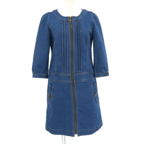 バーバリーブルーレーベル デニムワンピース ベルト付 美品 38 BURBERRY BLUE LABEL（バーバリーブルーレーベル） デニムワンピース B