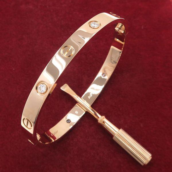 Cartier（カルティエ） ラブブレス/ハーフダイヤ(ダイヤ4P) Aランク