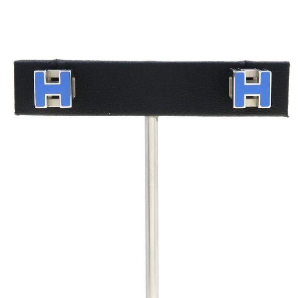 Hermès キューブ　ピアス　ライトブルー HERMES（エルメス） Hキューブピアス Bランク. : 質屋さのや Yahoo