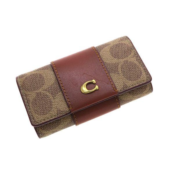 COACH（コーチ） 6リング キーケース・シグネチャーキャンバス Aランク
