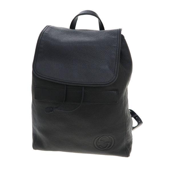 美品　GUCCI エナメルパテントレザーインターロッキング　リュック　黒 GUCCI（グッチ） インターロッキング・バックパック Bランク. : 質屋さ