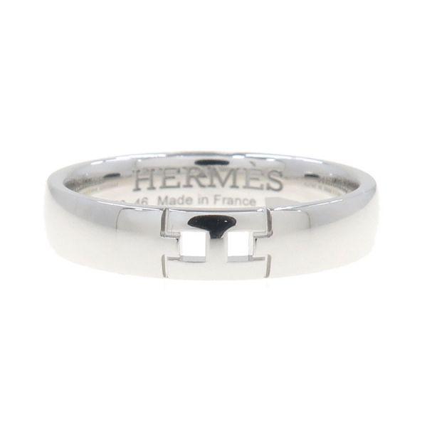HERMES ニューヘラクレス Ag925 59 19号 シルバーリング Hロゴ HERMES