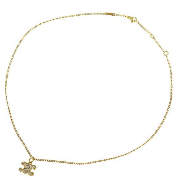 CELINE（セリーヌ） トリオンフ ラインストーン ネックレス Aランク