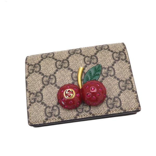 グッチ GGスプリーム･コンパクト/チェリー  476050【Bランク】【中古】 GUCCI（グッチ） GGスプリーム・コンパクト/チェリー Bランク. : 質屋