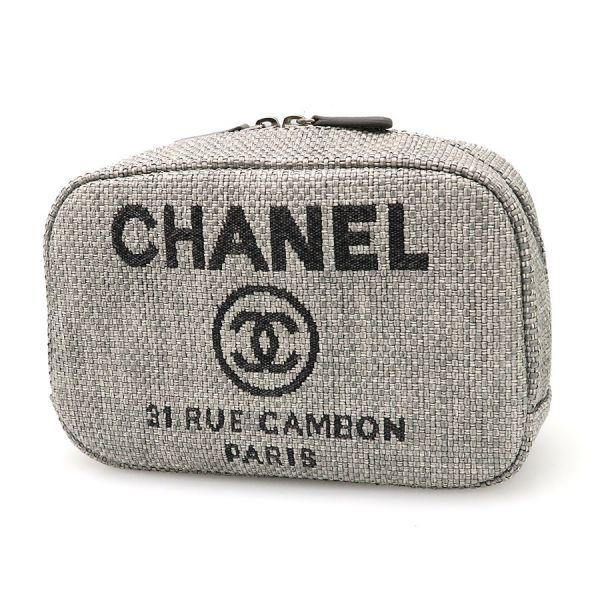 CHANEL ドーヴィル ポーチ グレー×ブラック CHANEL ドーヴィル ポーチ グレー×ブラック シャネル/トート