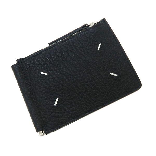 美品　メゾンマルジェラ 4ステッチ マネークリップ レザー ブラック　黒 メゾン・マルジェラ 4ステッチ マネークリップ ウォレット S