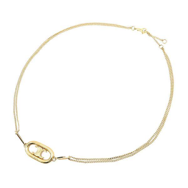 最終お値下げ CELINEトリオンフ ネックレス CELINE ☆ トリオンフ ラインストーン ネックレス (CELINE