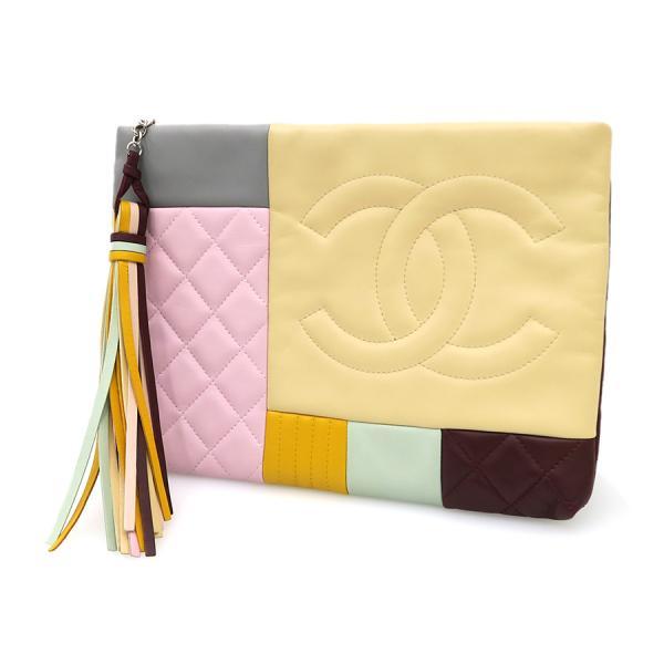 CHANEL シャネル パッチワーク・クラッチバッグ Aランク. : 質屋 CHANEL シャネル パッチワーク・クラッチバッグ Aランク. : 質屋