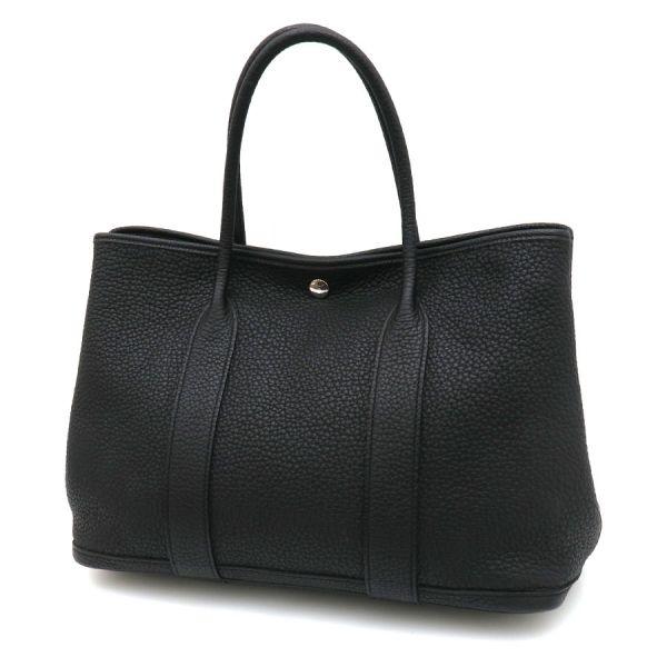 極美品　保存袋付き　★HERMES★（エルメス）ガーデンパーティPM ブラック HERMES（エルメス） ガーデンパーティPM Bランク. : 質屋さのや Yahoo