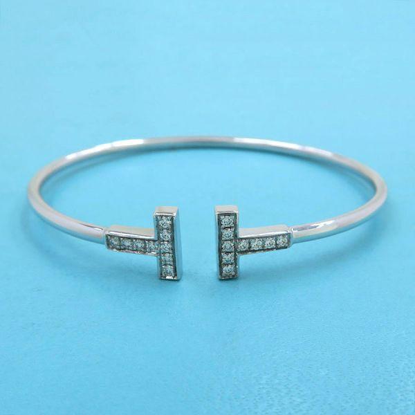 ティファニー TIFFANY&Co. Ｔワイヤー ダイヤ ブレスレット ティファニー T ダイヤモンド ワイヤー ブレスレット ホワイトゴールド