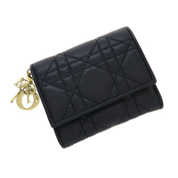 【美品】Lady Dior Lotus クリスチャンディオールミニウォレット Christian Dior（クリスチャン・ディオール） Lady Dior Lotus