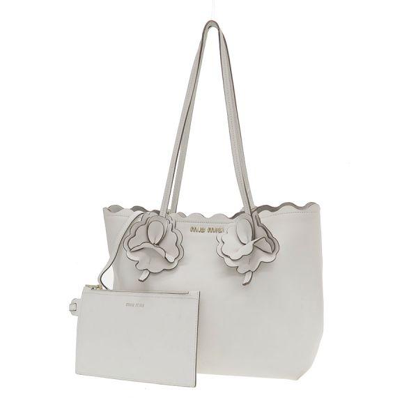 miu miu（ミュウミュウ） フラワートートポーチ付/アウトレット B