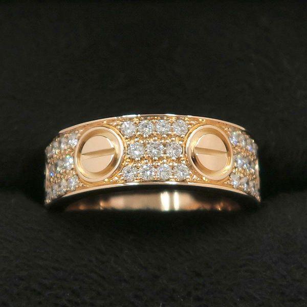 カルティエ WG ラブリング パヴェダイヤ #50 10号 ホワイトゴールド Cartier（カルティエ） ラブリング/パヴェダイヤモンド#50(日本サイズ