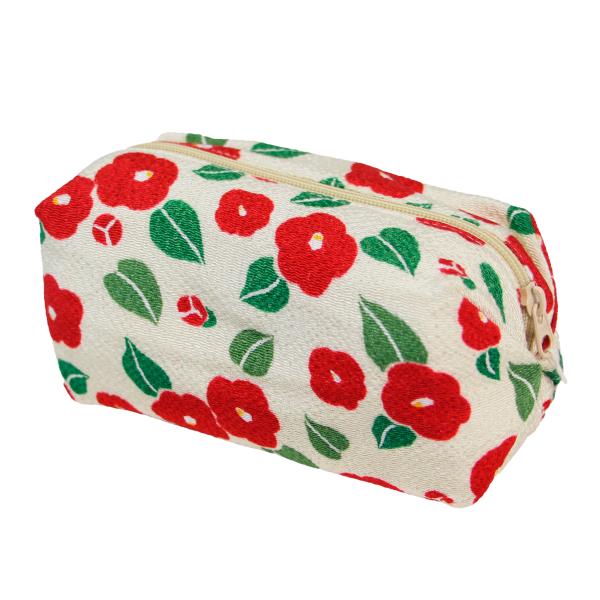 京都くろちく ポーチ 小物入れ 和柄 花柄 椿 ちりめん 花筐 和雑貨