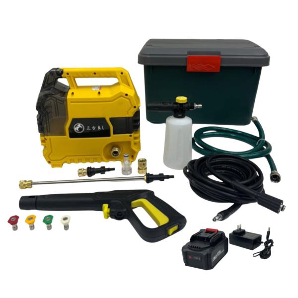 ♪高圧洗浄機 コードレス ポータブル高圧洗浄機 充電式 パワー三段切り替え 楽天市場】洗浄 コードレス 高圧洗浄機 充電式 ケース付 3種類のノズル