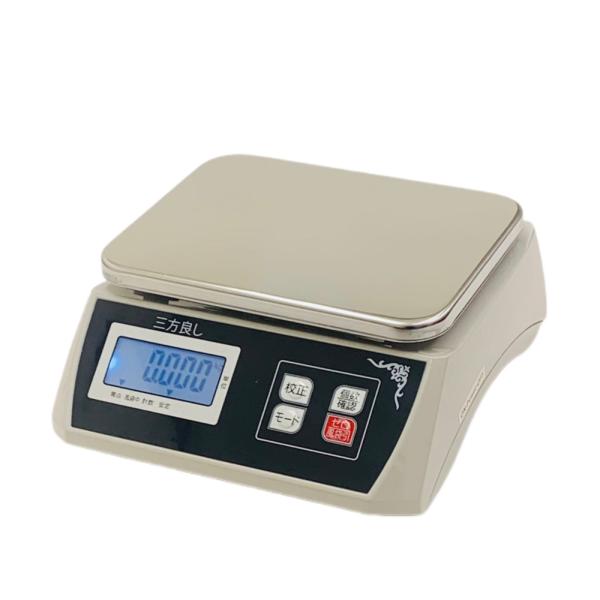 3kg 計量 はかり 金属製　ジャンクガーデン 6ヶ月保証】三方良し 防塵デジタル皿はかり30kg/1g 電池式 液晶大画面