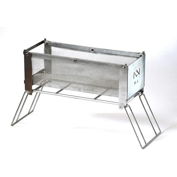 ノリノリライフ　ヨコナガメッシュタキビダイ スライドゴトクセット Amazon.co.jp: ノリノリライフ 焚き火台 メッシュ式 片側