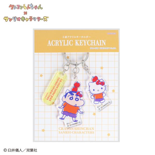 sanrio（サンリオ） クレヨンしんちゃん×ハローキティ 3連アクリル