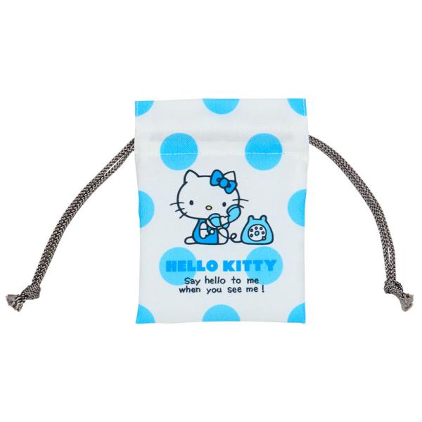 sanrio（サンリオ） ハローキティ 豆巾着 電話ドット （みずいろ