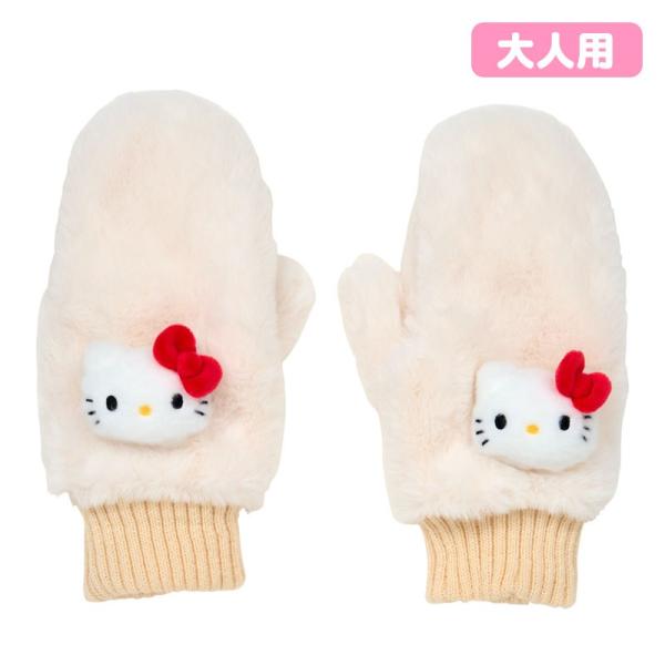 sanrio（サンリオ） ハローキティ マスコット付きフェイクファーミトン