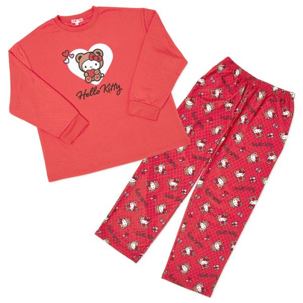 レア ハローキティ パジャマ上下セット sanrio ハローキティ セットアップパジャマ レッド M : サンリオ