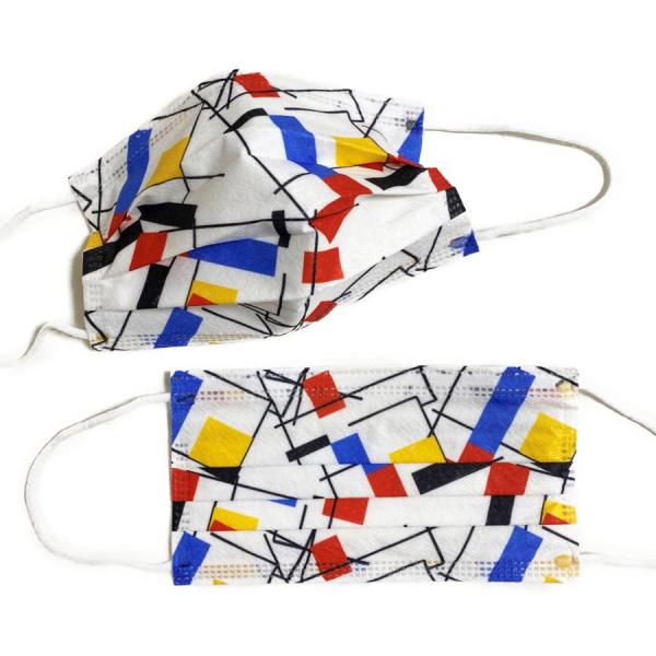 JANE DREAMデザイン不織布マスク 使い捨てマスク モンドリアン