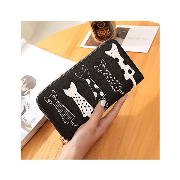 長財布 猫 柄 財布 可愛い レディース ラウンドファスナー 札入れ 小銭入れ カード入れ スマホ入れ ねこ ネコ 送料無料 Buyee Buyee Japanese Proxy Service Buy From Japan Bot Online
