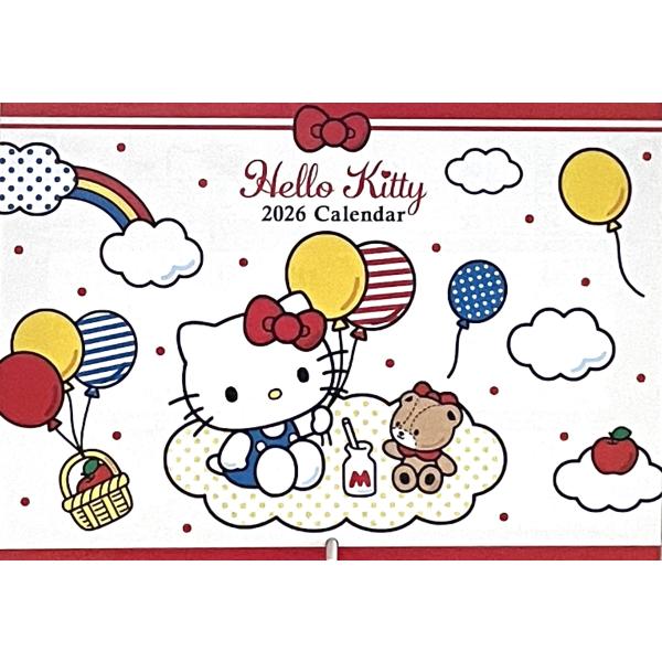 毎月異なるキティーちゃんのイラストが楽しめる2026年壁掛けカレンダーです。壁掛けタイプでちょっとしたメモも書きこめるし、年間の祝日記念日などもバッチリ記載されています。見開き2か月でB4サイズです。壁掛けだから、メモも書けて可愛くて便利で...