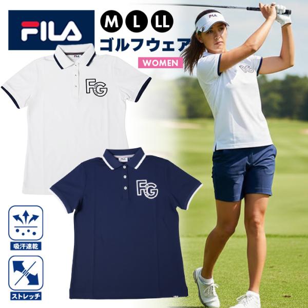 FILA（フィラ） ポロシャツ レディース ゴルフ 女性 半袖 ウェア