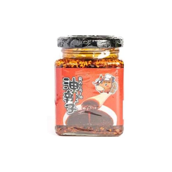 ■原料名：大豆油、唐辛子、にんにく、ごま、食塩、山椒、砂糖、ウイキョウ、調味料（アミノ酸）、着色料■内容量：200g■原産国：中国■賞味期間：枠外に記載■保存方法：直射日光及び高温多湿を避けて保存してください。