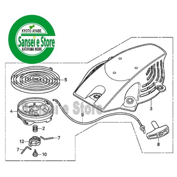 ホンダ 純正 部品 リコイル スターターASSY プチなFG201新型 : 28400 